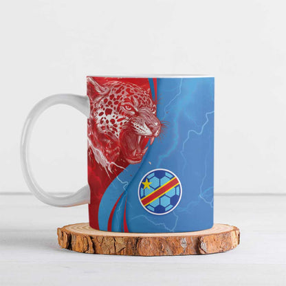 Custom Football 2026 DR Congo Leopards Ceramic Mug Lightning Style