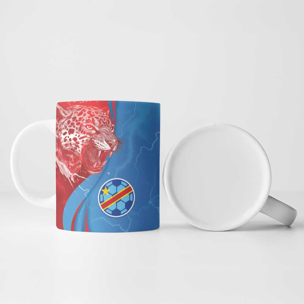 Custom Football 2026 DR Congo Leopards Ceramic Mug Lightning Style