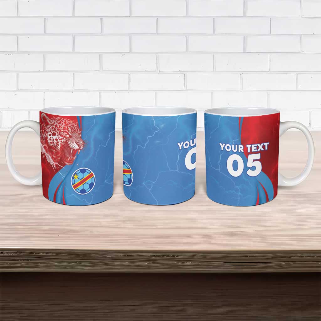 Custom Football 2026 DR Congo Leopards Ceramic Mug Lightning Style