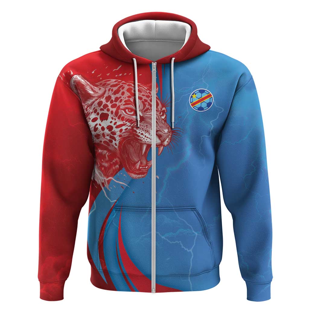 Custom Football 2026 DR Congo Leopards Hoodie Lightning Style