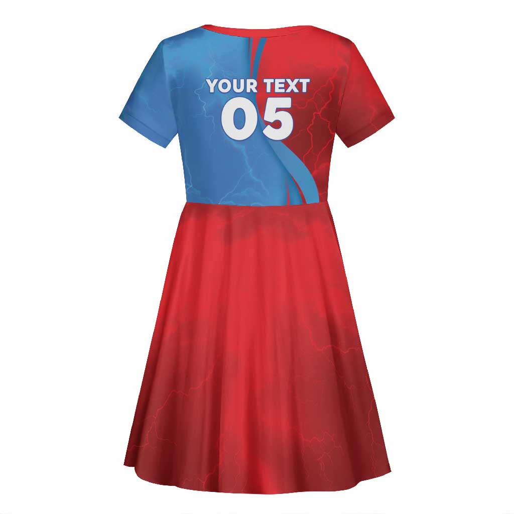 Custom Football 2026 DR Congo Leopards Kid Short Sleeve Dress Lightning Style