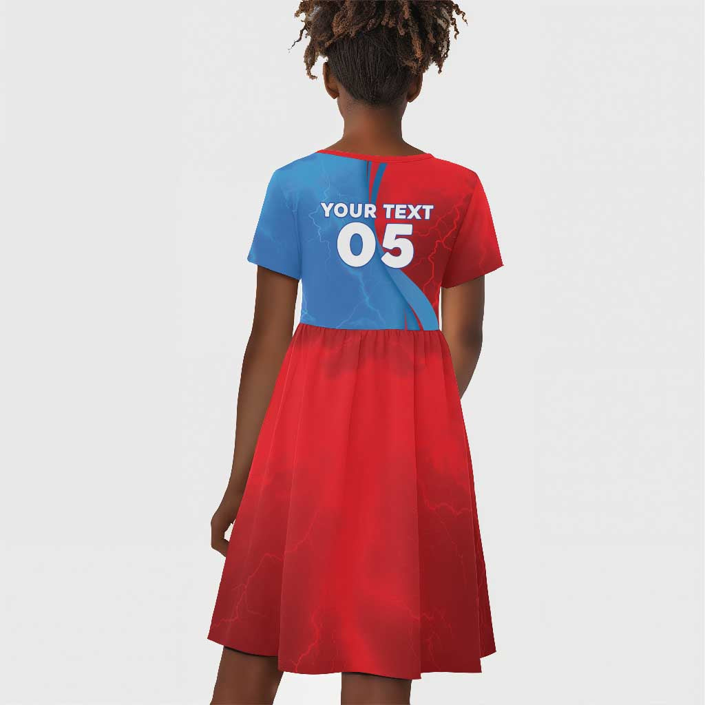 Custom Football 2026 DR Congo Leopards Kid Short Sleeve Dress Lightning Style