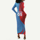 Custom Football 2026 DR Congo Leopards Long Sleeve Bodycon Dress Lightning Style