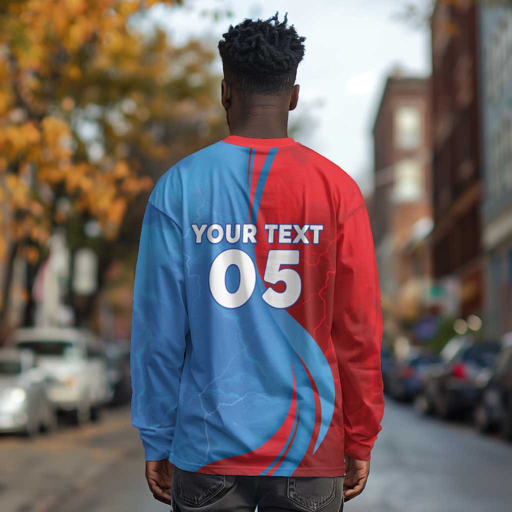 Custom Football 2026 DR Congo Leopards Long Sleeve Shirt Lightning Style