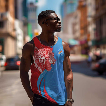 Custom Football 2026 DR Congo Leopards Men Tank Top Lightning Style