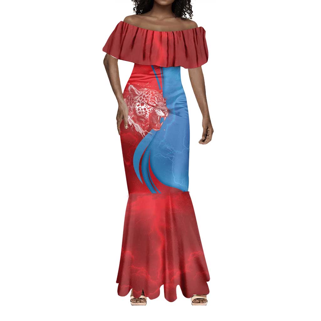 Custom Football 2026 DR Congo Leopards Mermaid Dress Lightning Style