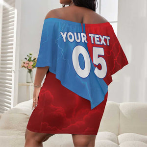 Custom Football 2026 DR Congo Leopards Off Shoulder Short Dress Lightning Style
