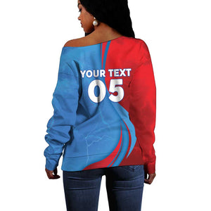 Custom Football 2026 DR Congo Leopards Off Shoulder Sweater Lightning Style