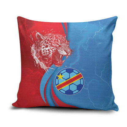 Football 2026 DR Congo Leopards Pillow Cover Lightning Style