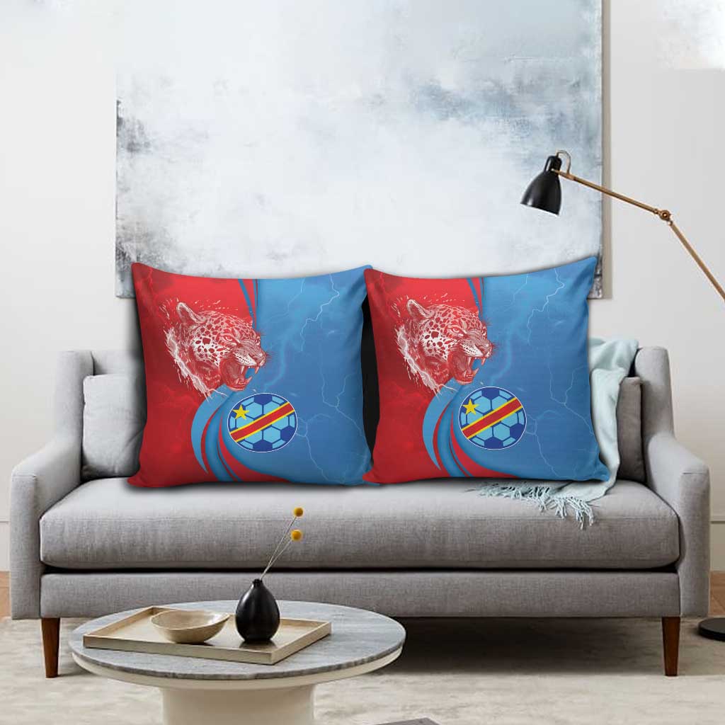 Football 2026 DR Congo Leopards Pillow Cover Lightning Style