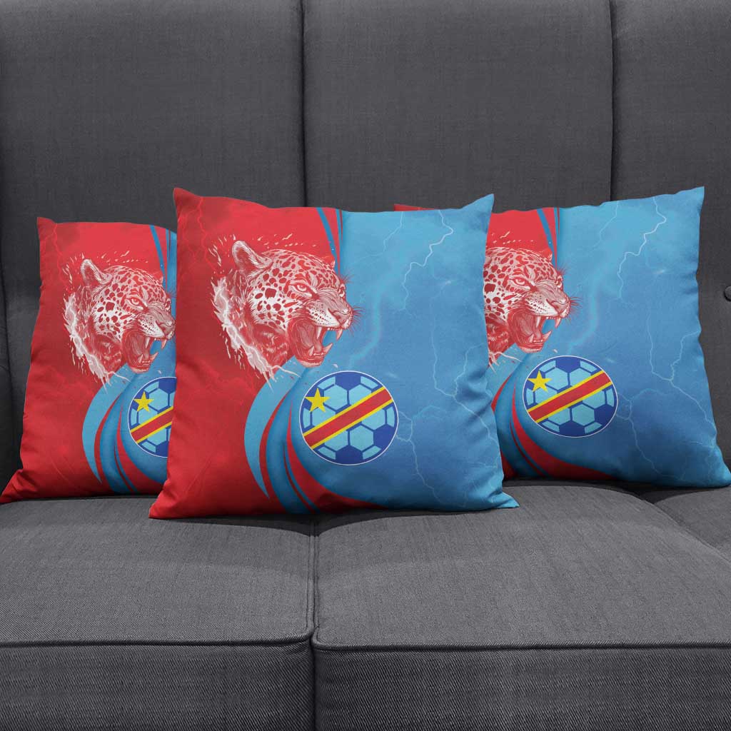 Football 2026 DR Congo Leopards Pillow Cover Lightning Style