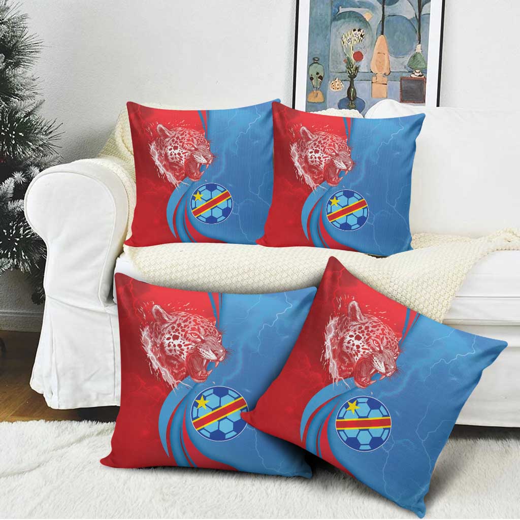 Football 2026 DR Congo Leopards Pillow Cover Lightning Style