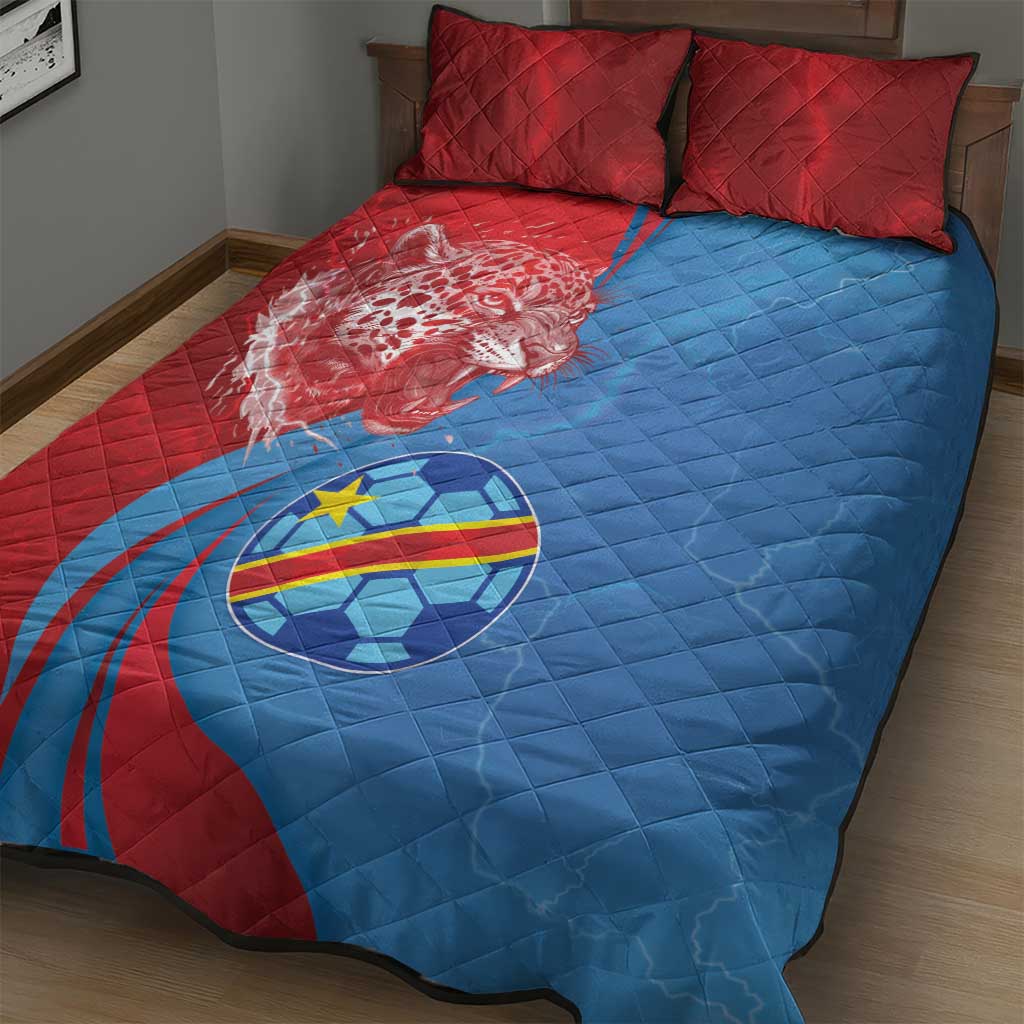 Football 2026 DR Congo Leopards Quilt Bed Set Lightning Style
