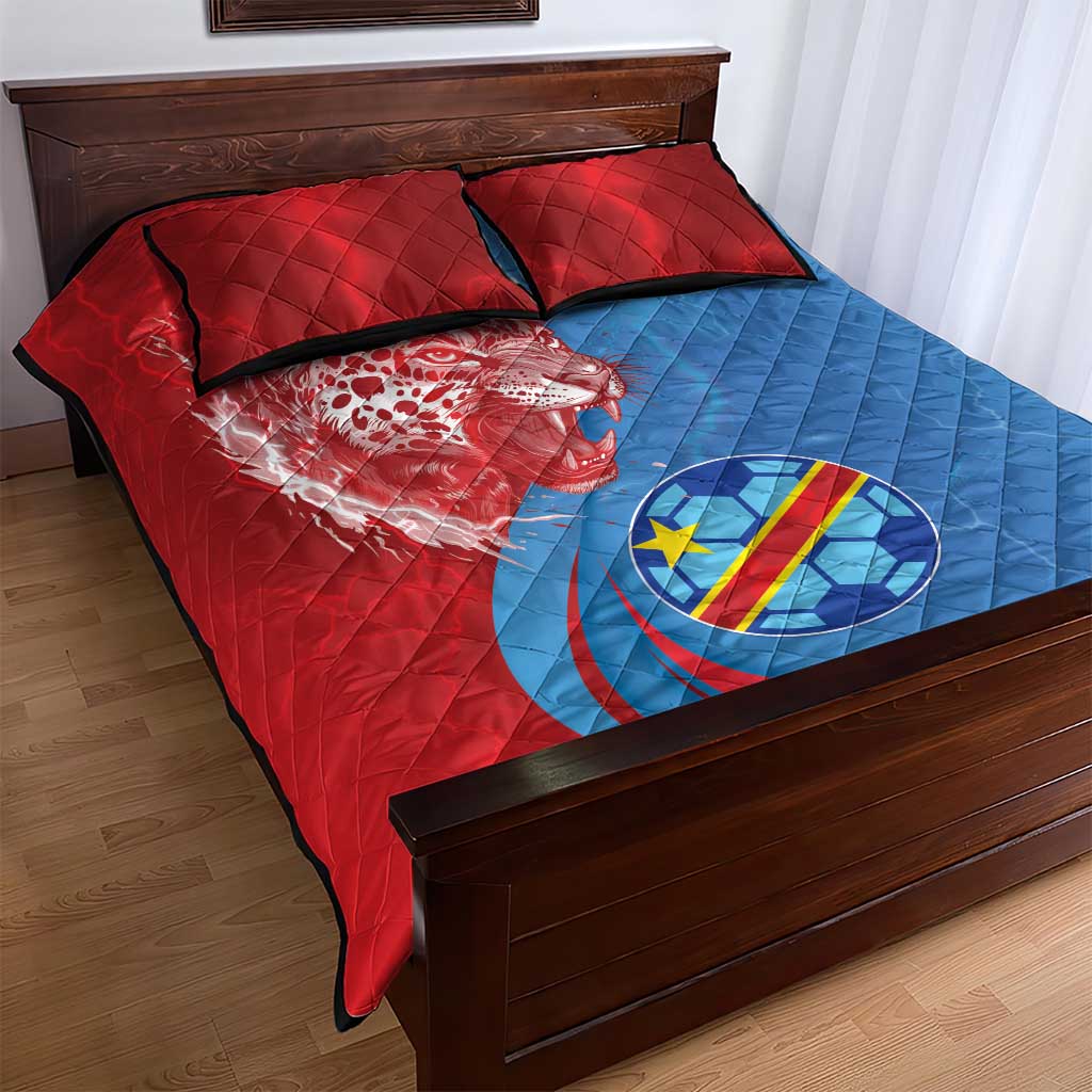Football 2026 DR Congo Leopards Quilt Bed Set Lightning Style