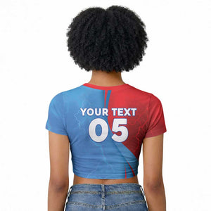 Custom Football 2026 DR Congo Leopards Raglan Cropped T shirt Lightning Style