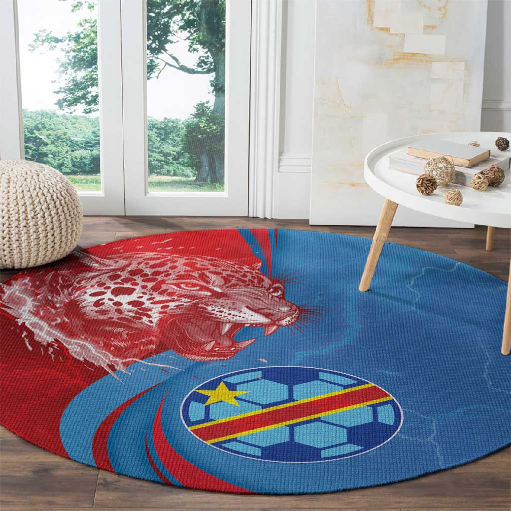 Football 2026 DR Congo Leopards Round Carpet Lightning Style