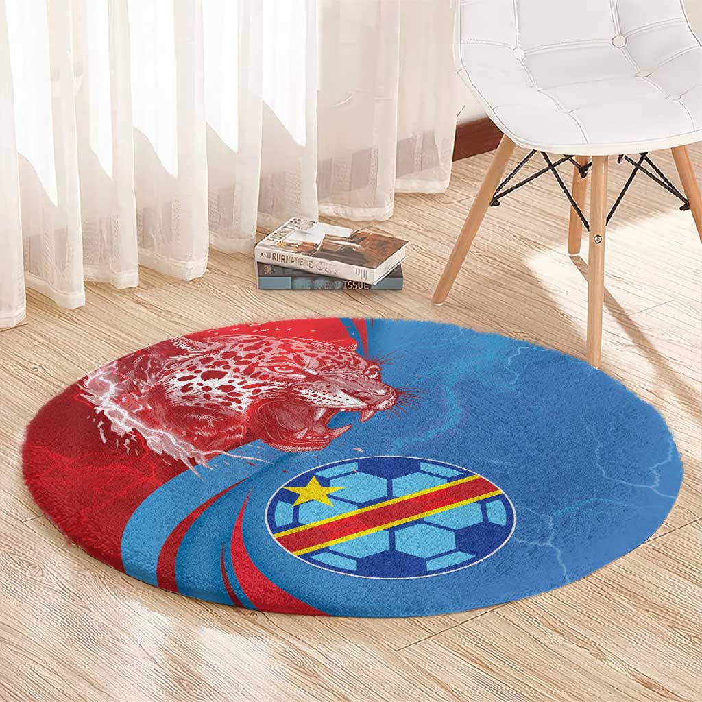 Football 2026 DR Congo Leopards Round Carpet Lightning Style