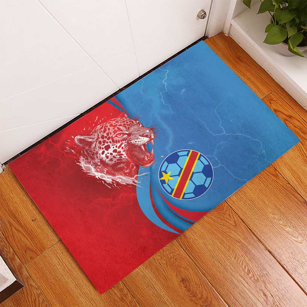 Football 2026 DR Congo Leopards Rubber Doormat Lightning Style