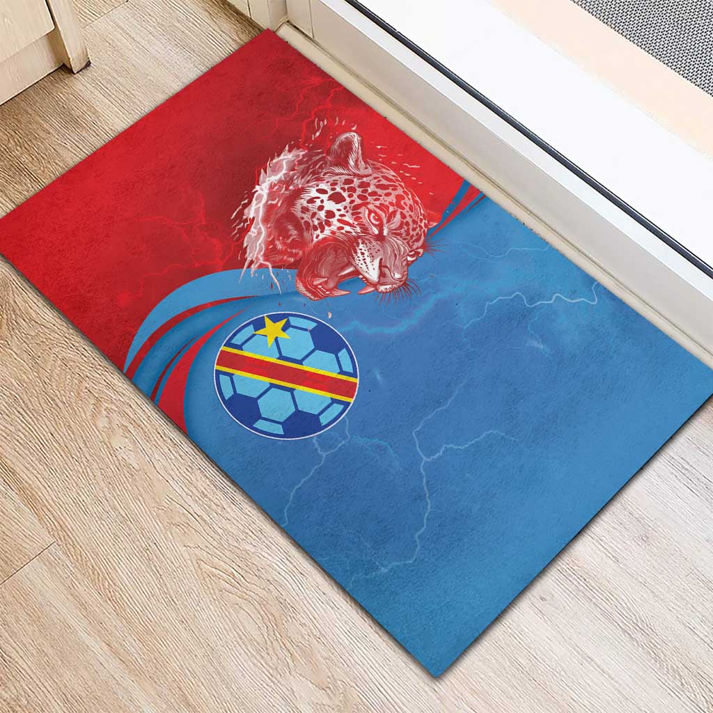 Football 2026 DR Congo Leopards Rubber Doormat Lightning Style