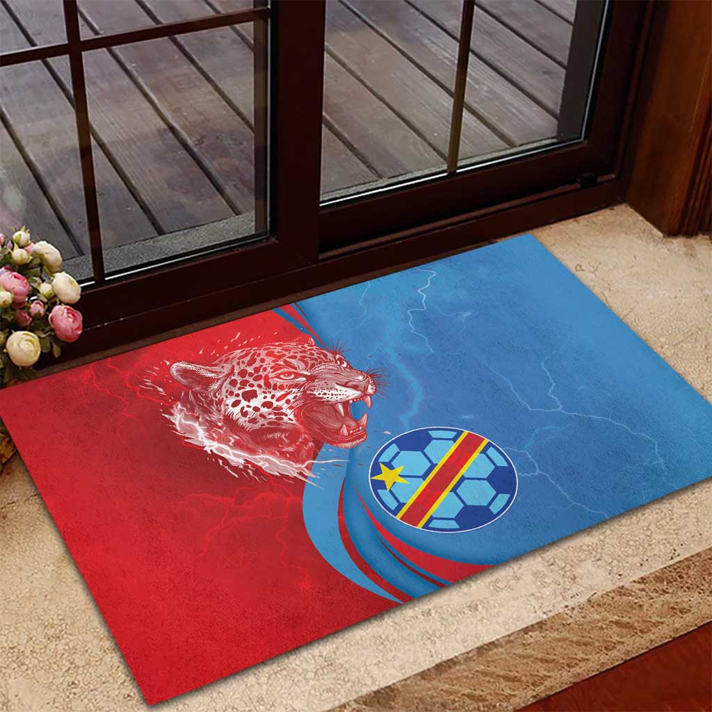 Football 2026 DR Congo Leopards Rubber Doormat Lightning Style