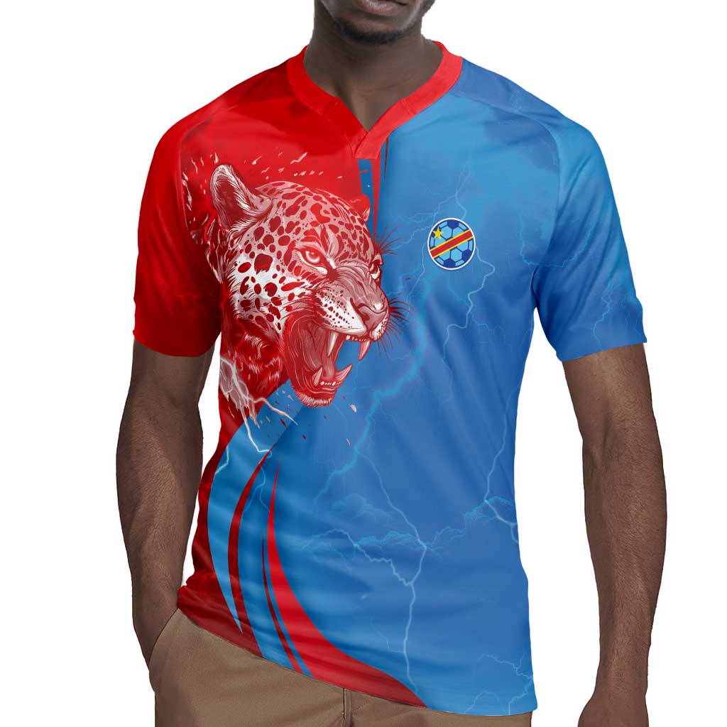 Custom Football 2026 DR Congo Leopards Rugby Jersey Lightning Style