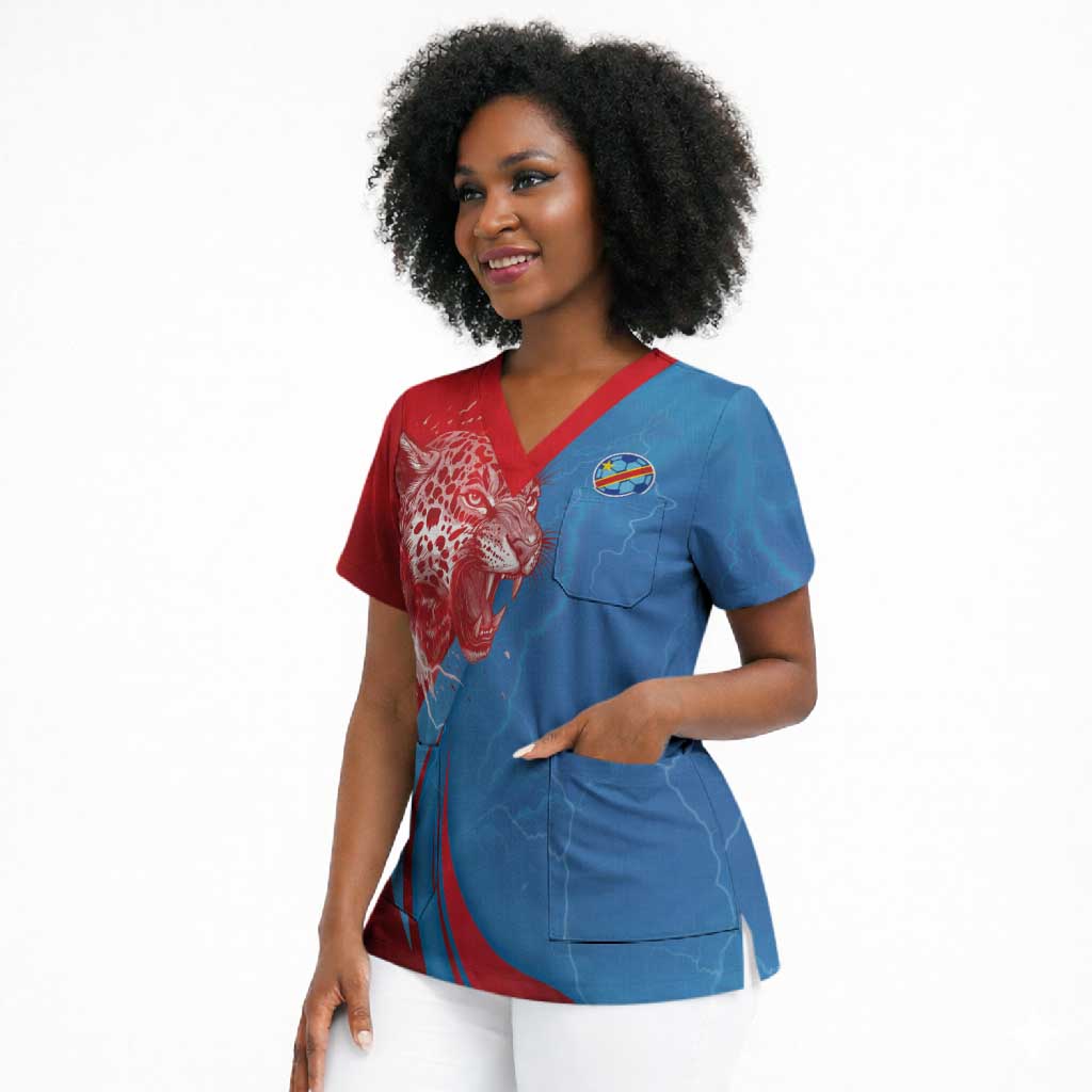 Custom Football 2026 DR Congo Leopards Scrub Top Lightning Style