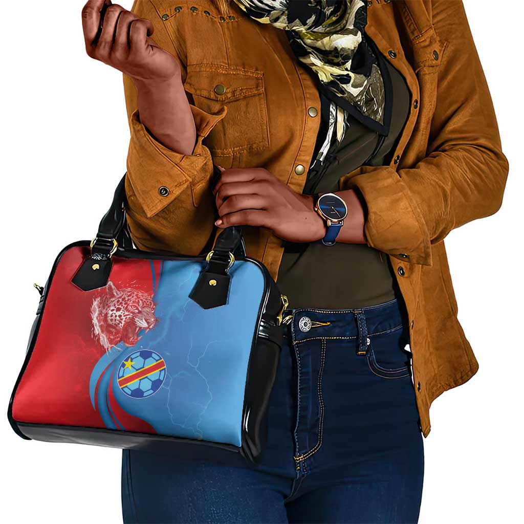Football 2026 DR Congo Leopards Shoulder Handbag Lightning Style
