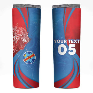 Custom Football 2026 DR Congo Leopards Skinny Tumbler Lightning Style