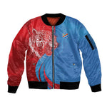 Custom Football 2026 DR Congo Leopards Sleeve Zip Bomber Jacket Lightning Style