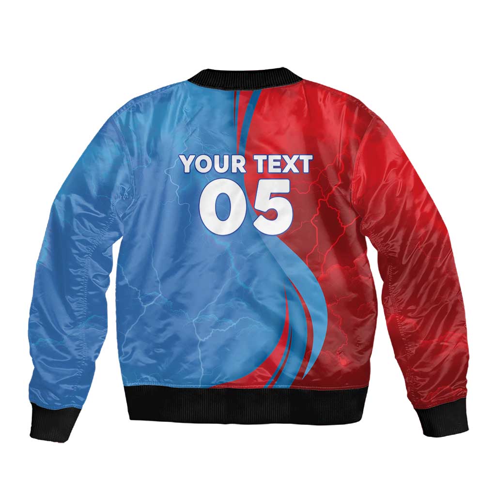 Custom Football 2026 DR Congo Leopards Sleeve Zip Bomber Jacket Lightning Style