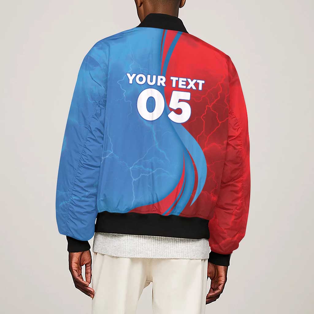 Custom Football 2026 DR Congo Leopards Sleeve Zip Bomber Jacket Lightning Style