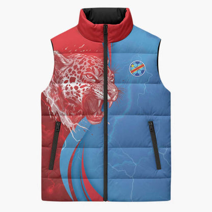 Custom Football 2026 DR Congo Leopards Sleeveless Puffer Jacket Lightning Style
