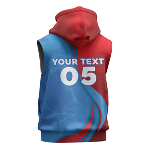 Custom Football 2026 DR Congo Leopards Sleeveless Zip Hoodie Lightning Style