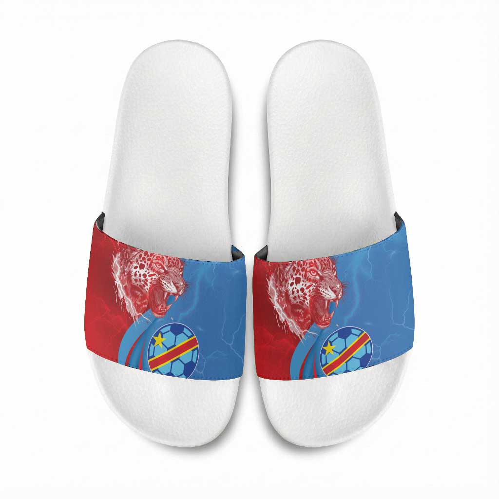 Football 2026 DR Congo Leopards Slide Sandals Lightning Style