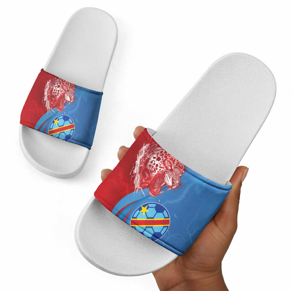 Football 2026 DR Congo Leopards Slide Sandals Lightning Style
