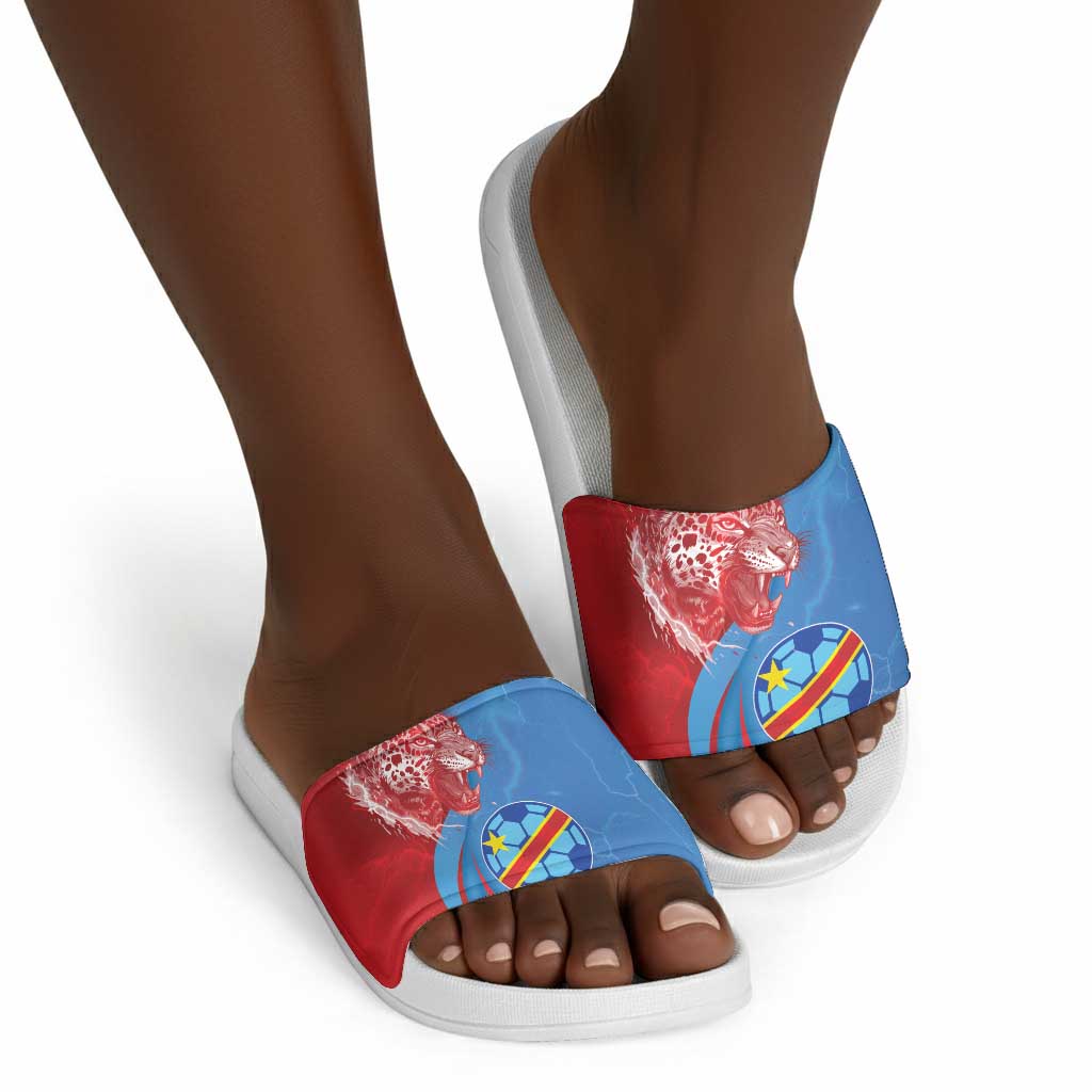 Football 2026 DR Congo Leopards Slide Sandals Lightning Style