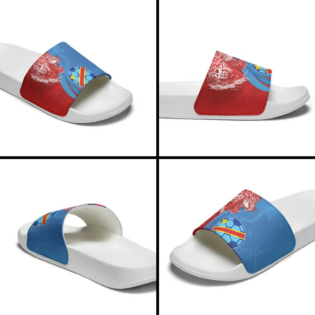 Football 2026 DR Congo Leopards Slide Sandals Lightning Style