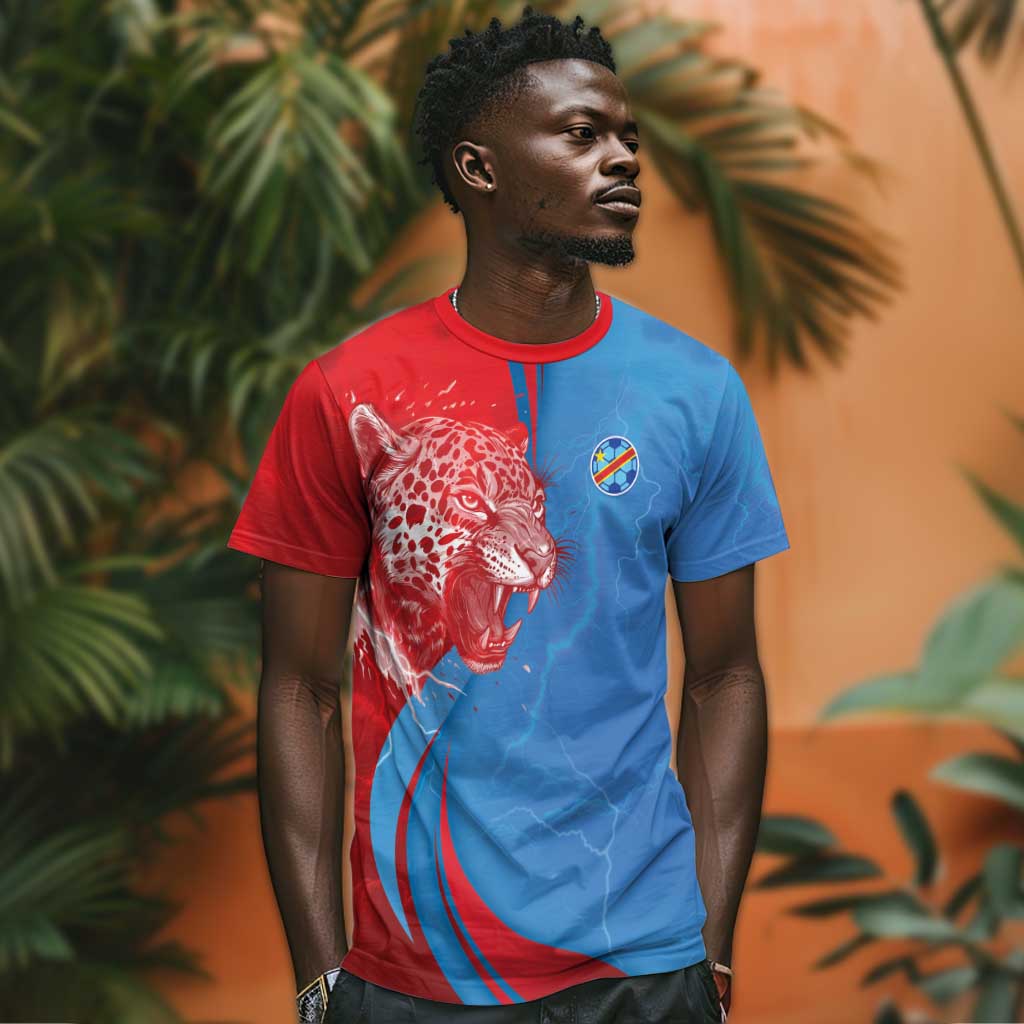 Custom Football 2026 DR Congo Leopards T shirt Lightning Style