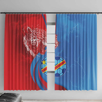Football 2026 DR Congo Leopards Window Curtain Lightning Style