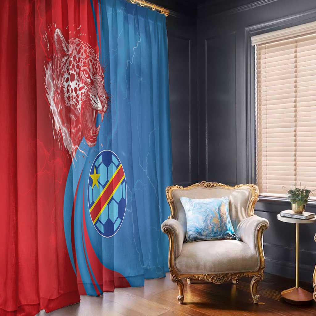 Football 2026 DR Congo Leopards Window Curtain Lightning Style