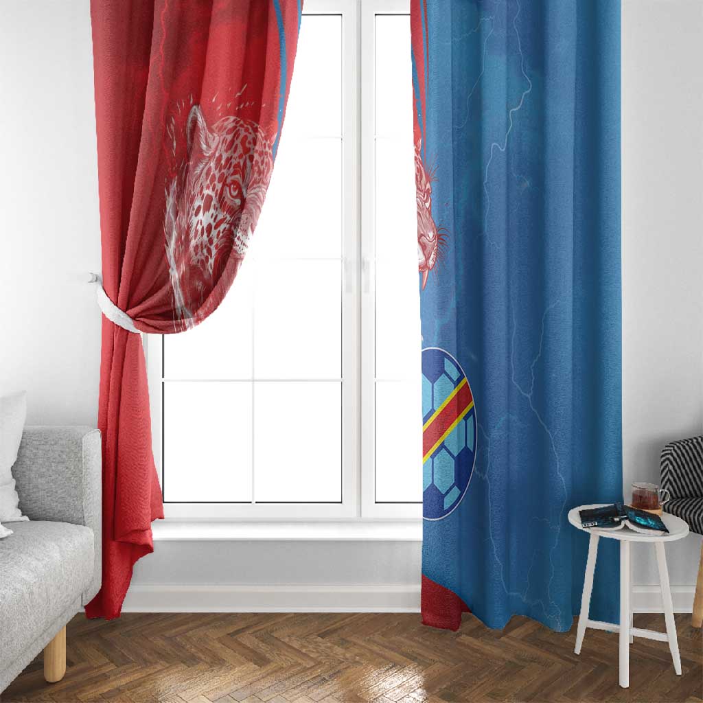 Football 2026 DR Congo Leopards Window Curtain Lightning Style