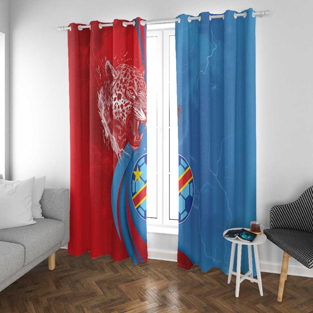 Football 2026 DR Congo Leopards Window Curtain Lightning Style