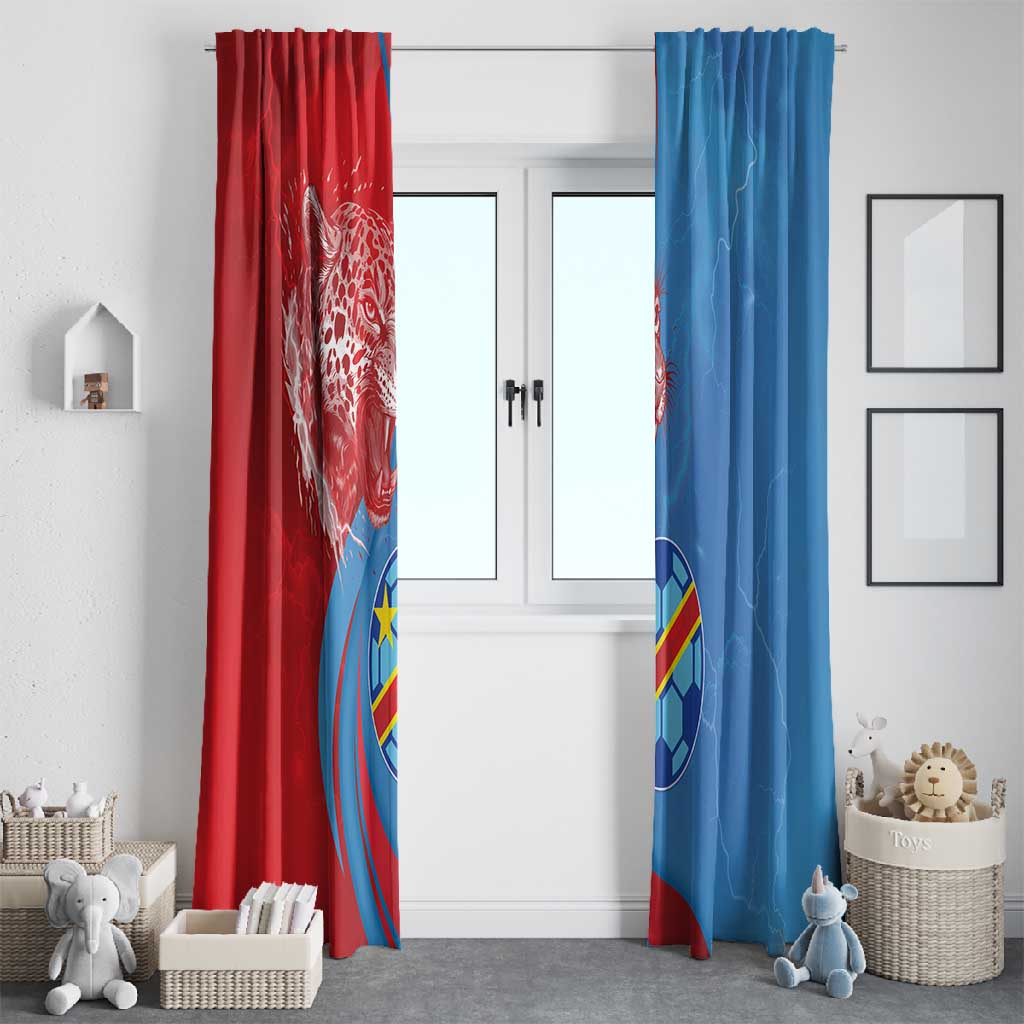 Football 2026 DR Congo Leopards Window Curtain Lightning Style