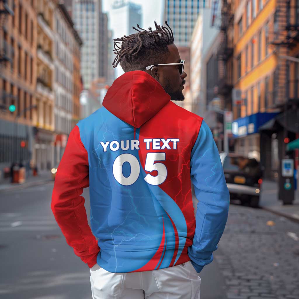 Custom Football 2026 DR Congo Leopards Zip Hoodie Lightning Style