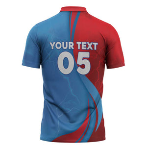 Custom Football 2026 DR Congo Leopards Zipper Polo Shirt Lightning Style