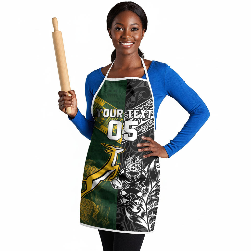 Custom Rugby New Zealand South Africa Apron Maori Tiki Springboks Together