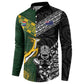 Custom Rugby New Zealand South Africa Button Sweatshirt Maori Tiki Springboks Together