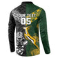 Custom Rugby New Zealand South Africa Button Sweatshirt Maori Tiki Springboks Together