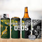 Custom Rugby New Zealand South Africa 4 in 1 Can Cooler Tumbler Maori Tiki Springboks Together