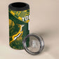 Custom Rugby New Zealand South Africa 4 in 1 Can Cooler Tumbler Maori Tiki Springboks Together